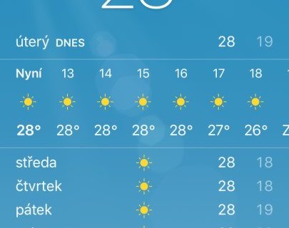 Screenshot počasí na kypru